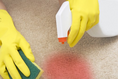 Carpet cleaning team sorting recyclable materials in Dulwich