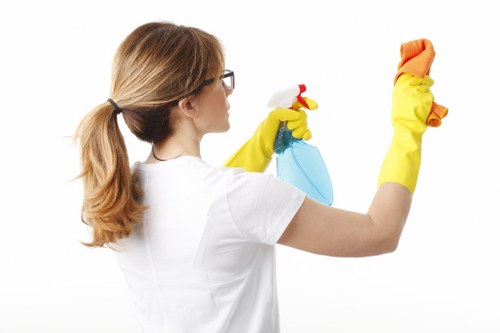 Local cleaning team working in a Dulwich period home before move-in